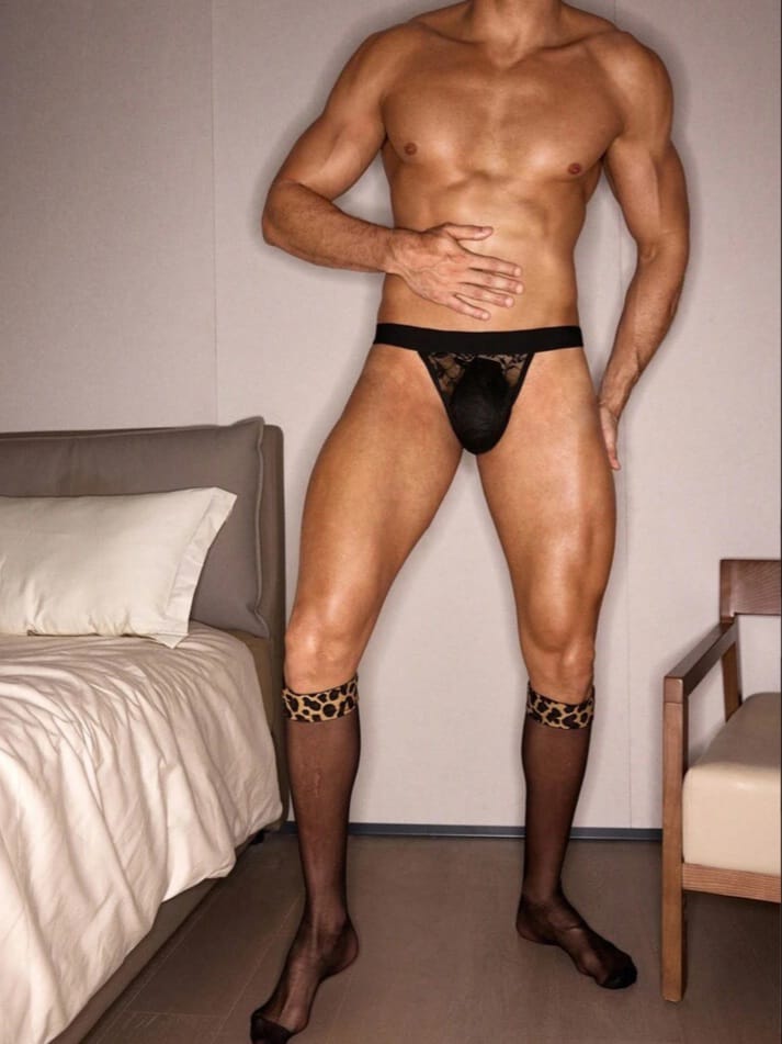MAD-MEN Men's DrisQ Contrast Lace Sexy Hollow Out Underwear
